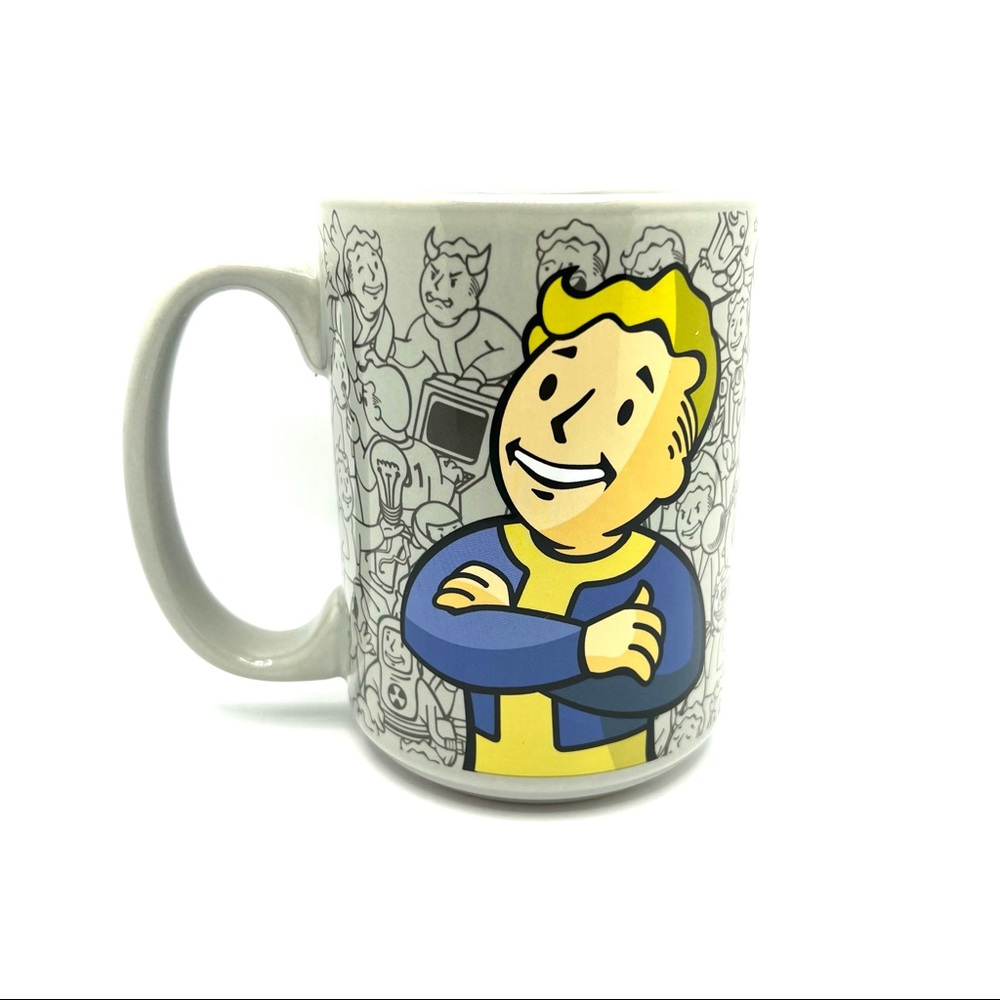 Fallout Mug Vault Boy Just Funky 2017 ZeniMax Media Inc Collage Brand New!